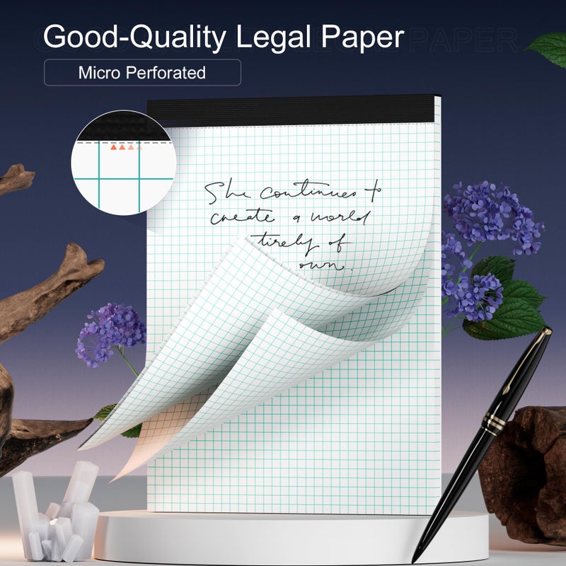Vishoitty Graph Paper, Grid Paper 8.5 x 11 Graph Paper Pad, [2 Pack] Quad Ruled Grid Paper Pad, 4x4 Squared Legal Pad 30 Sheets per Quadrille Paper for School Office Supplies, Double-Printing, Easy Tear-Off - Image 3